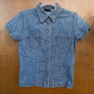 vtg gap denim button up short sleeve